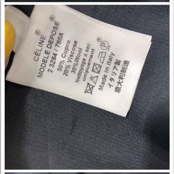 NWT OLD CELINE black wool skirt FR 38 - Picture 8 of 8